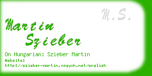 martin szieber business card